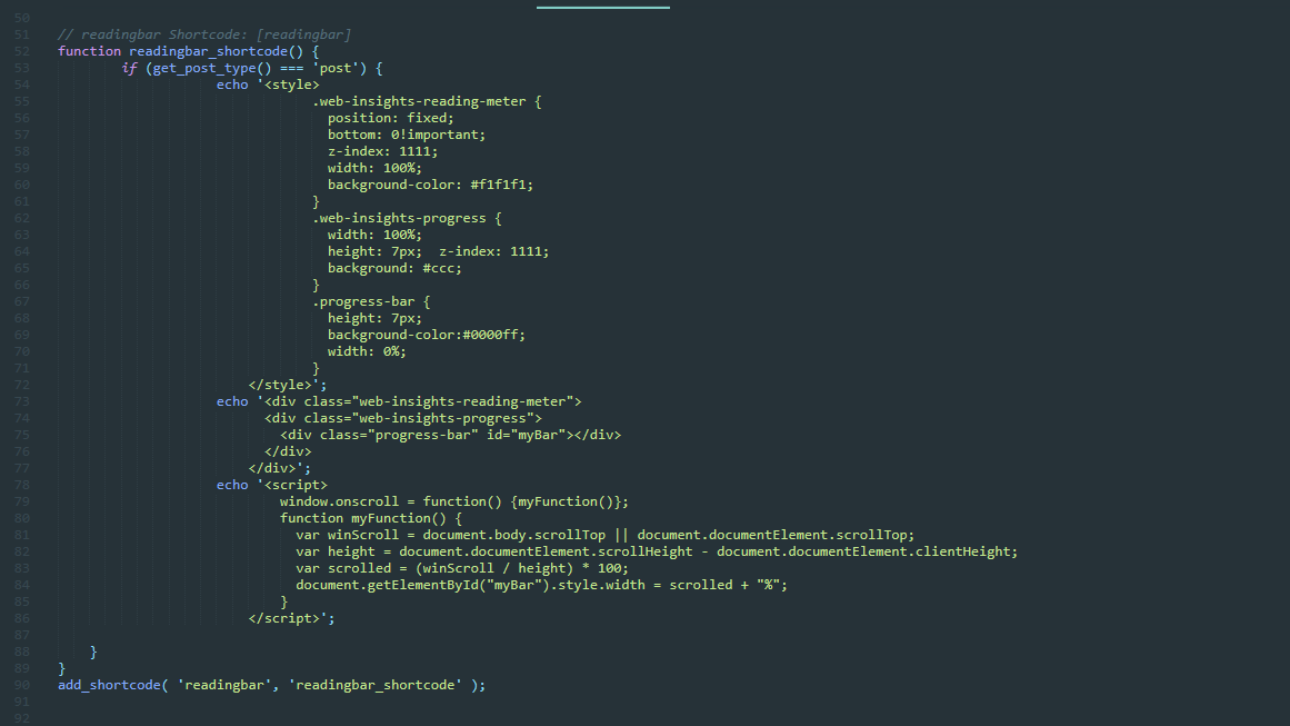 Reading-indicator-Shordcode
