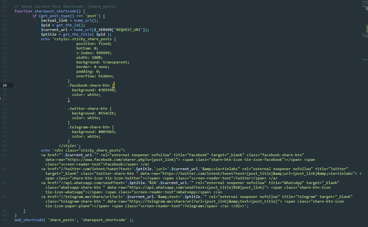 Share-Post-Shordcode