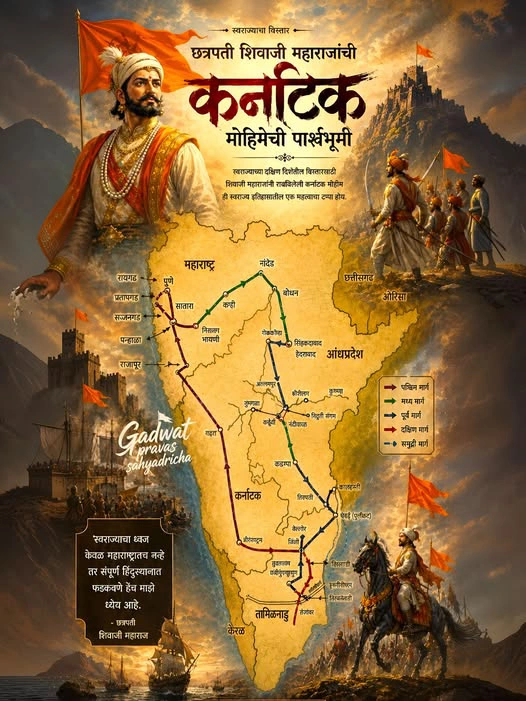 छत्रपती शिवाजी महाराजांची कर्नाटक मोहिमेची पार्श्वभूमी आणि राजकारण...
